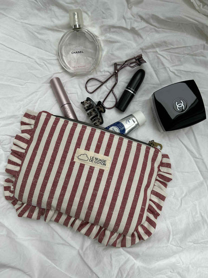 Pochette à volants rouge et blanche