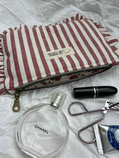 Pochette à volants rouge et blanche